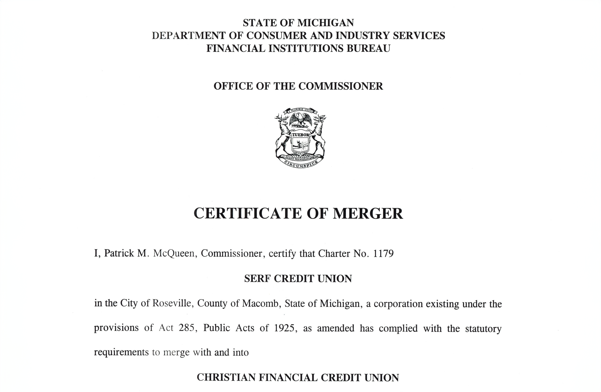 Merger Document screenshot