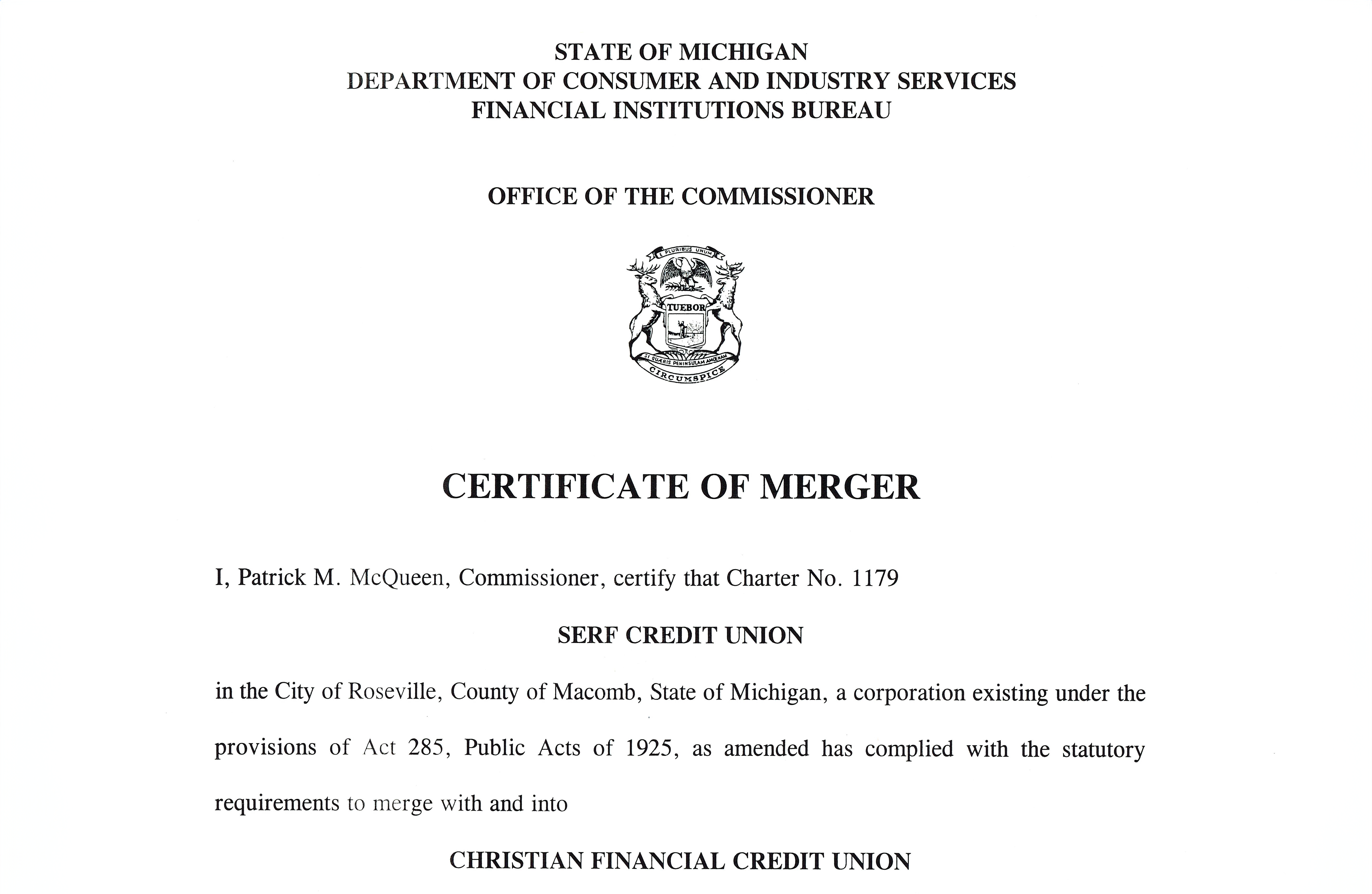 Merger Document screenshot