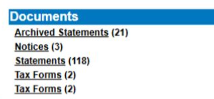 Screenshot of Document Types 